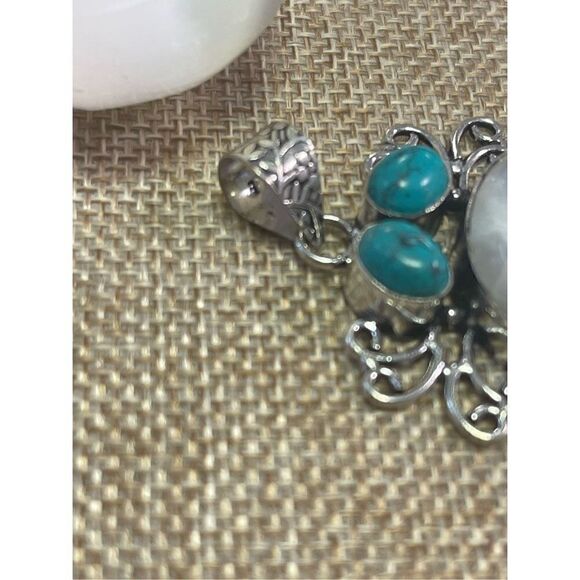 Moonstone + Blue Howlite Gemstone Pendant - Picture 4 of 4
